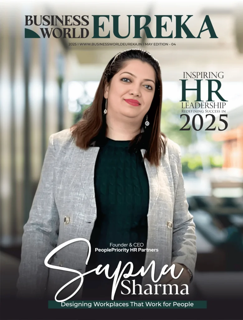 Sapna Sharma on the cover page of business world eureka india cover page