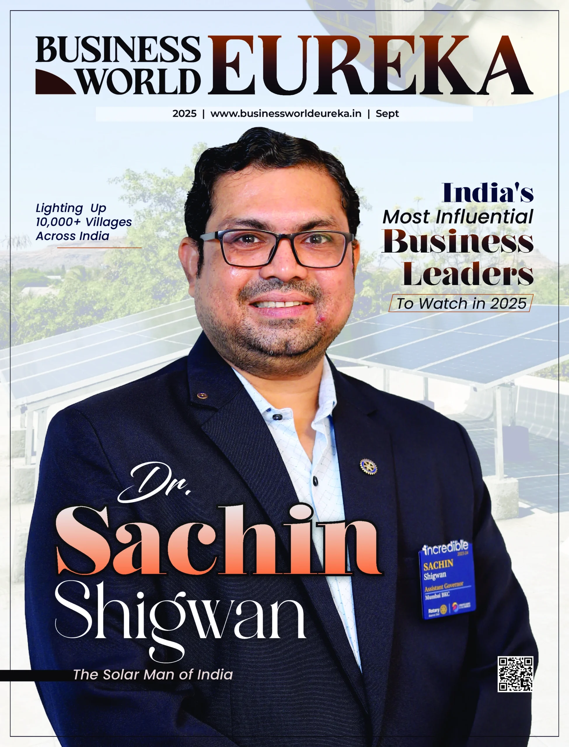 Dr. Sachin Yashwant Shigwan on the cover of Business World Eureka magazine 2025